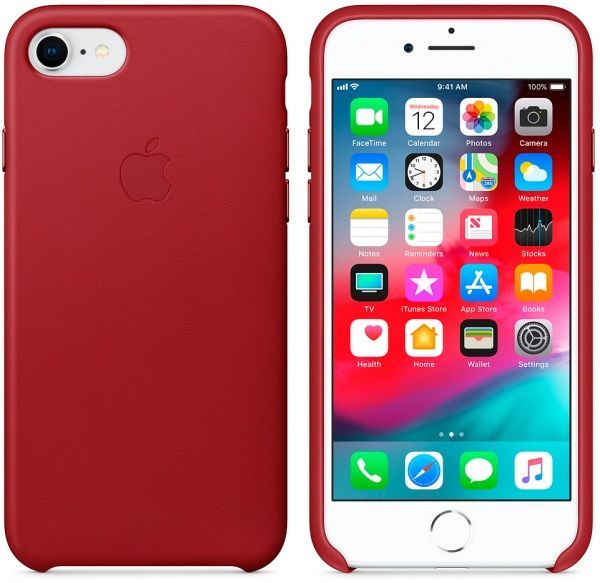 Чехол Apple для Apple iPhone 8/7 red (MQHA2ZM/A) Leather Case