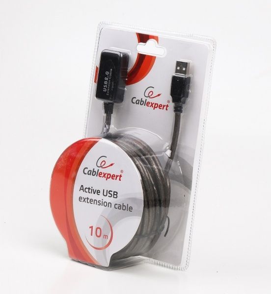 Кабель Cablexpert 10 м чорний (UAE-01-10M) подовжувач USB2.0, активний 