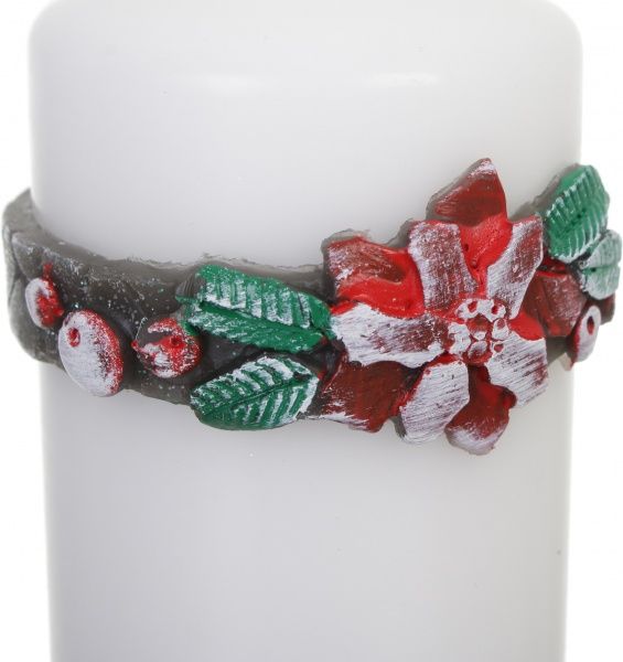 Свеча Цилиндр декоративная Шарф белый 70x150 Pako-If