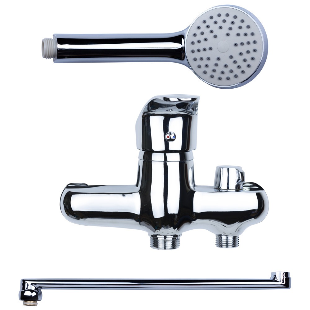 Змішувач Aquatica NL Ø 40 для ванни гусак прямий 350мм дивертор вбудований картріджний (NL-2C243C)