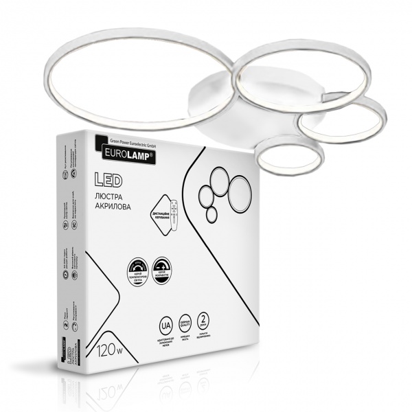 Люстра світлодіодна Eurolamp круг A42 білий LED-LR-120-A42(white) 