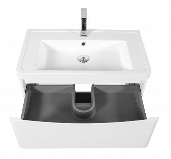 Тумба напольная Aqua Rodos Vista белый глянец с умывальником Ваr 75 см