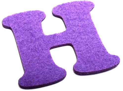 Буква Н из фетра фиолетовый 2 мм, 10 см