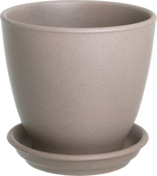 Горщик керамічний Оріана-Запоріжкераміка Кедр №3 крихта круглий 1,6л капучино (019-3-151) 