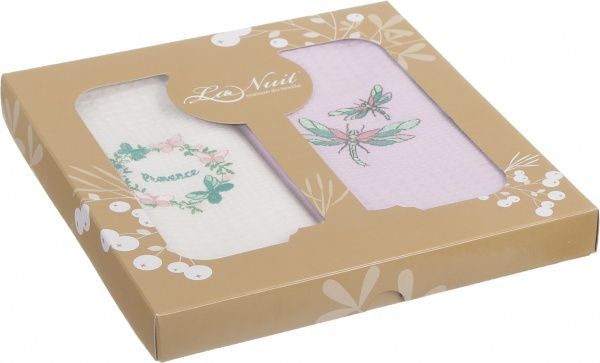 Набір рушників кухонних Прованс 2 45x60 см La Nuit бузковий із білим 