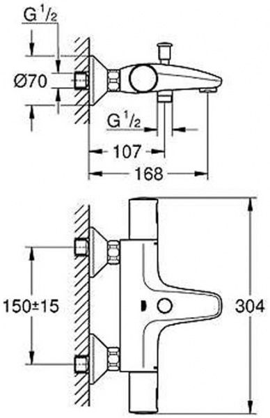 Смеситель для ванны Grohe Precision Start 34598000