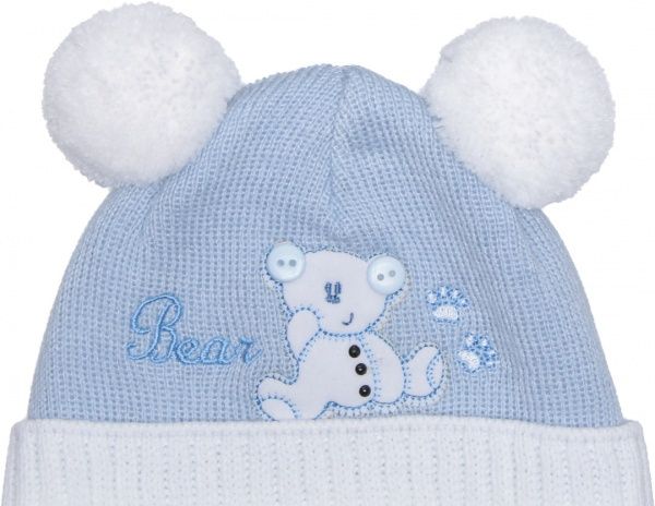 Шапочка детская для мальчика Luna Kids р.36 белый с голубым 2105 