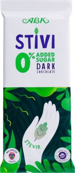 Шоколад АВК чорний зі стевією 60% 90 г (4823105802586)