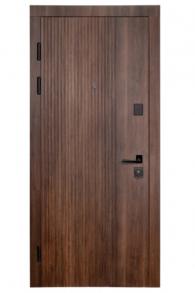 Двері вхідні Revolut Doors В-617 модель 234-237 дуб тютюн / дуб немо срібний 2050x950 мм ліві