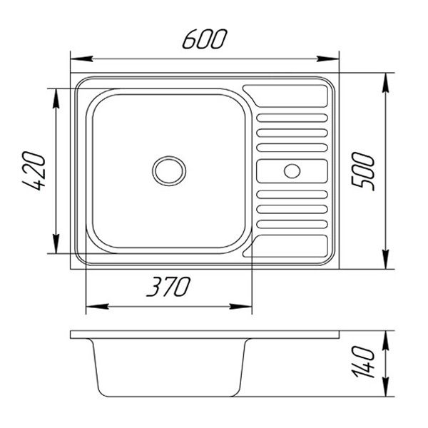 Мойка накладная Fam z5644C 50x60 см