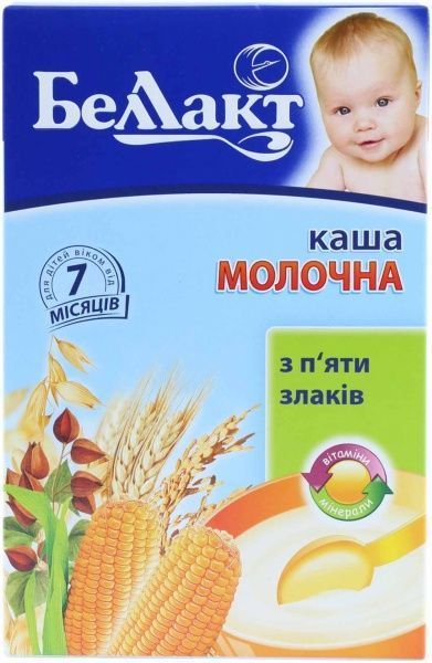Каша безмолочна Беллакт від 7 місяців з п’яти злаків 4810263025421 250 г 