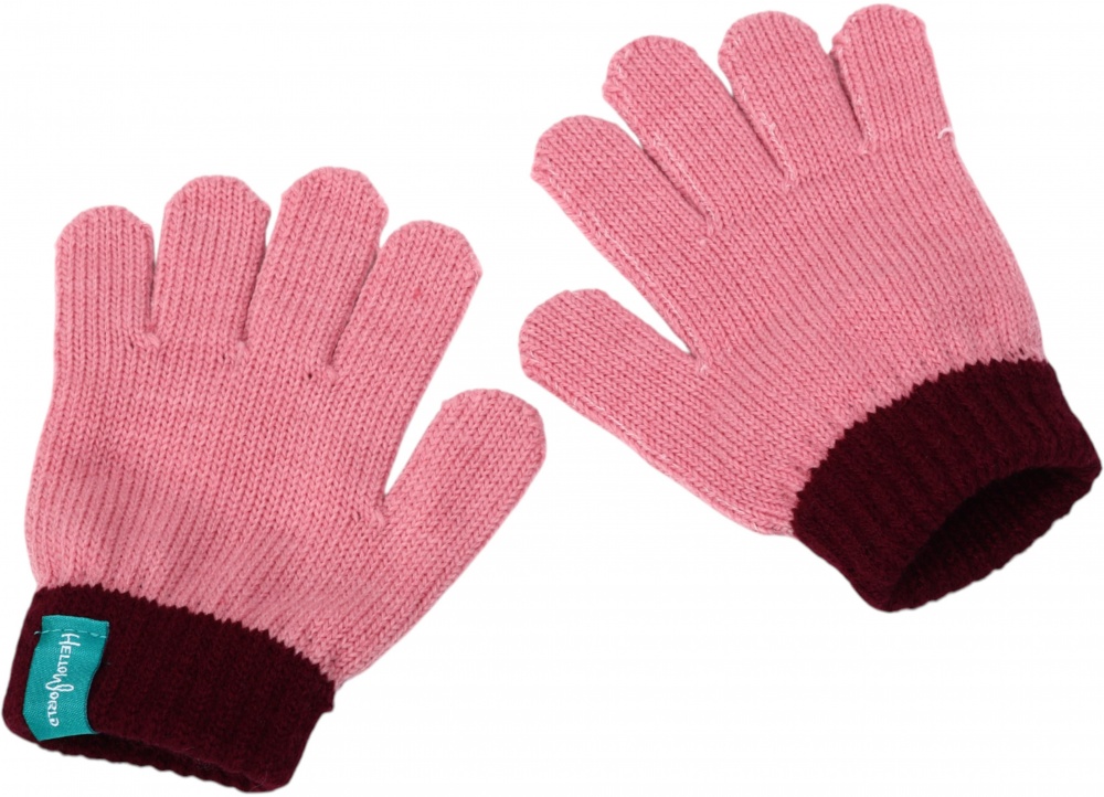 Рукавицы HW для девочек р.14 /розовый/коричневый