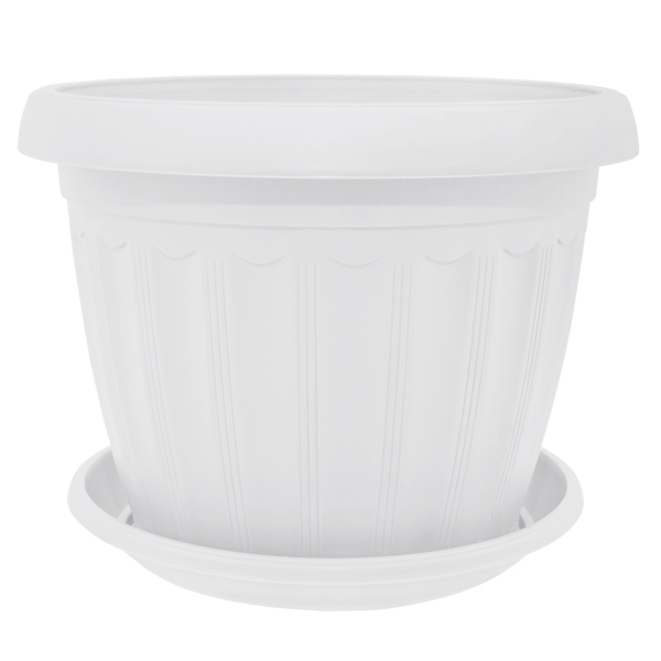 Горщик пластиковий Алеана Терра круглий 16л білий (112063) 