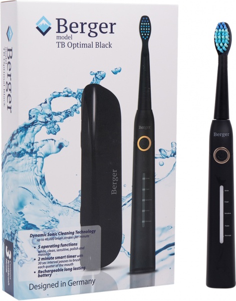 Электрическая зубная щетка Berger TB Optimal Black+Case
