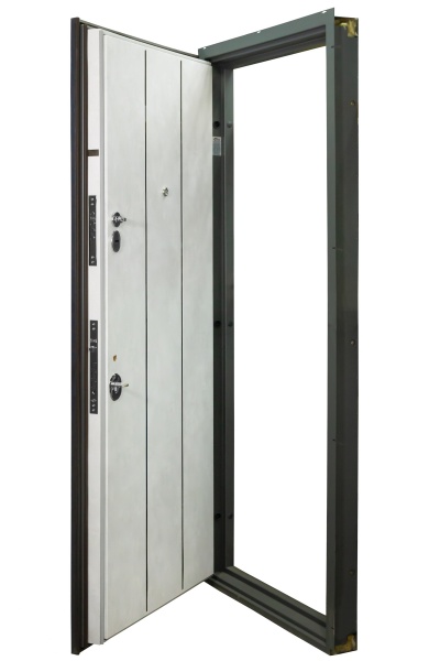 Двері вхідні Булат Гарант 535 бетон антрацит 2050x850 мм ліві