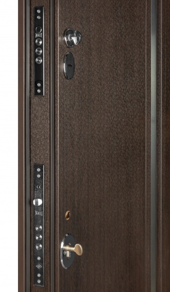 Дверь входная Булат Термо House-705 стеклопакет венге темный 2050x950 мм левая