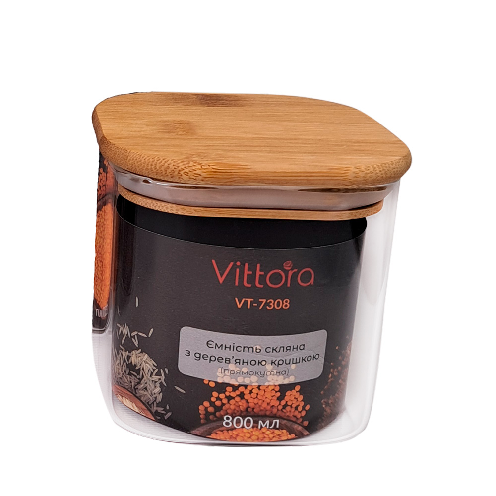 Банка для сипучих Vittora скляна 800 мл VT-7308