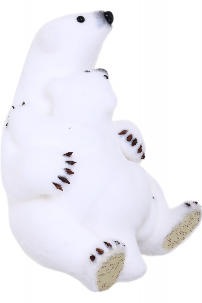 Декорация новогодняя семейка мишек белый 30х37 см