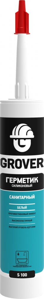 Герметик силиконовый Grover S100 белый 300 мл 0,3 кг