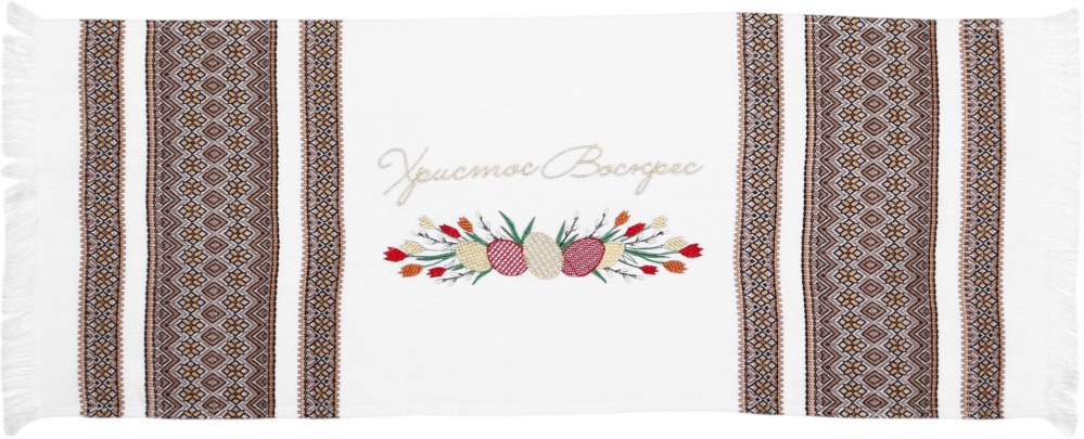 Полотенце пасхальное 707-25/00 33x83 см Эдельвика белый/бежевый