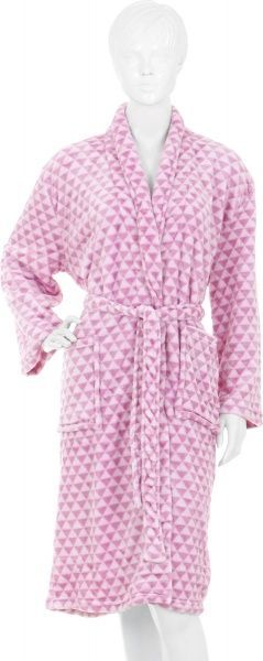 Набор халат + тапки La Nuit Геометрия р. L розовый 
