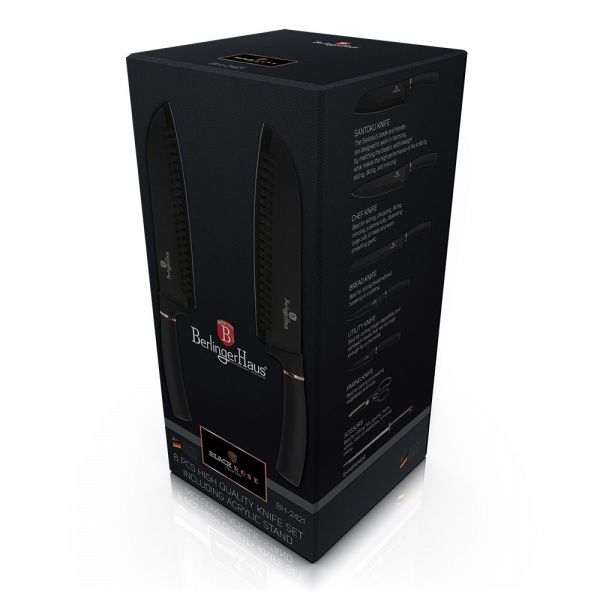 Набор ножей в колоде BLACK ROSE Collection 8 предметов BH 2421 Berlinger