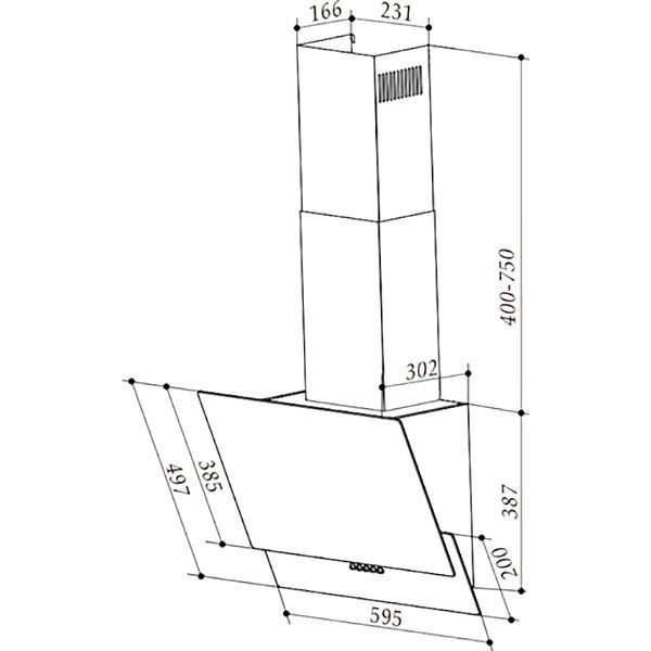 Вытяжка Interline GOLF BK A/60/PB/GL/T