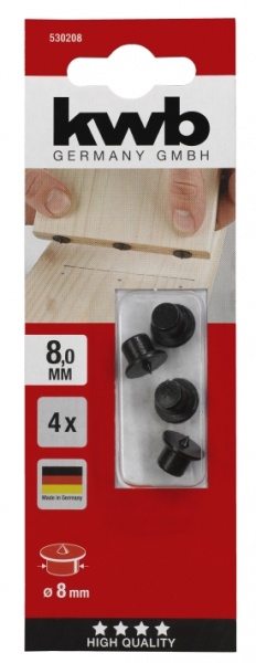 Центр перекладний 8 мм, 4 шт, KWB (530208) KWB KWB (530208) 530208