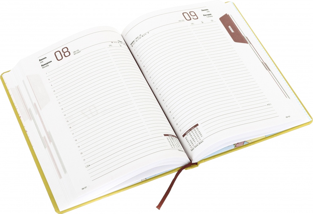 Дневник датированный Economix A5 2025 E21851 желтый