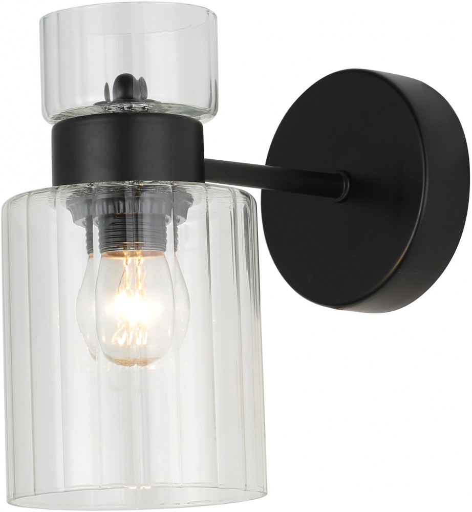 Светильник настенный Sensio Sculptor 40 Вт E27 черный/прозрачный ALG-07555/1W-Bl