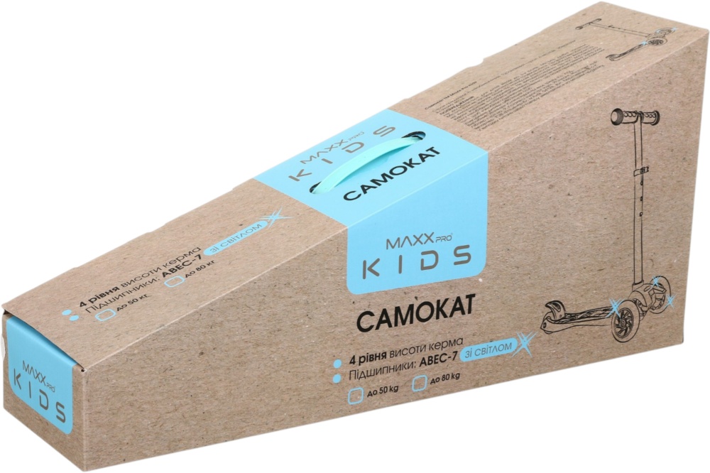 Самокат MaxxPro kids рожевий LS306/maxi/ pink green