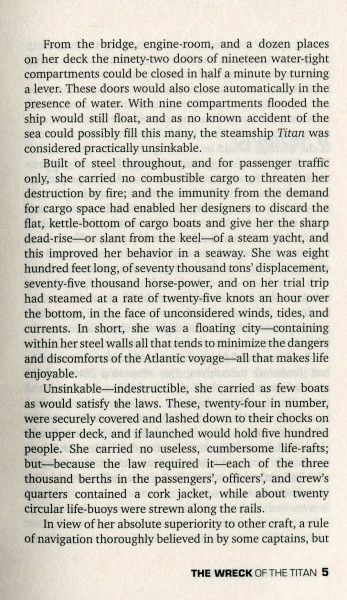 Книга Морган Робертсон «The Wreck of the Titan Or Futility»