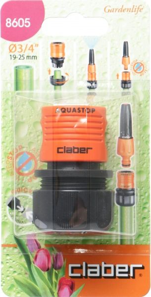 Соединитель с зажимом Claber аquastop 3/4
