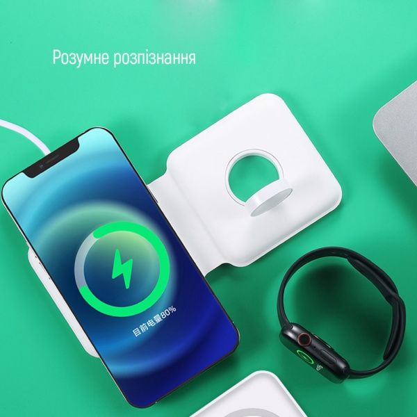 Беспроводное зарядное устройство ColorWay MagSafe Duo Charger 15W for iPhone белое (CW-CHW32Q-WT)