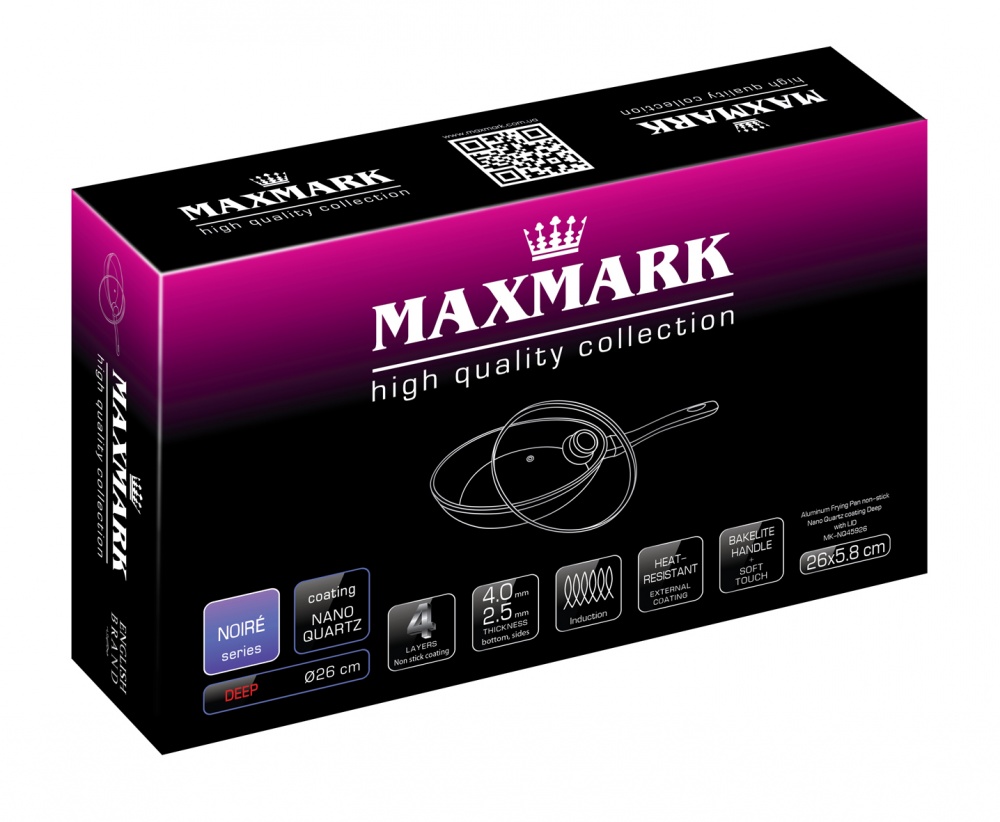 Сковорода с крышкой Maxmark 26 см MK-NQ45926