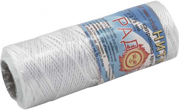 Нитка Радосвіт капронова 187 текс 125 м (40202495) 0,75 мм білий