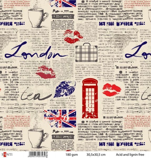 Папір для скрапбукінгу №10 5 шт. 30,5x30,5 см 180 г/м² різнокольоровий 