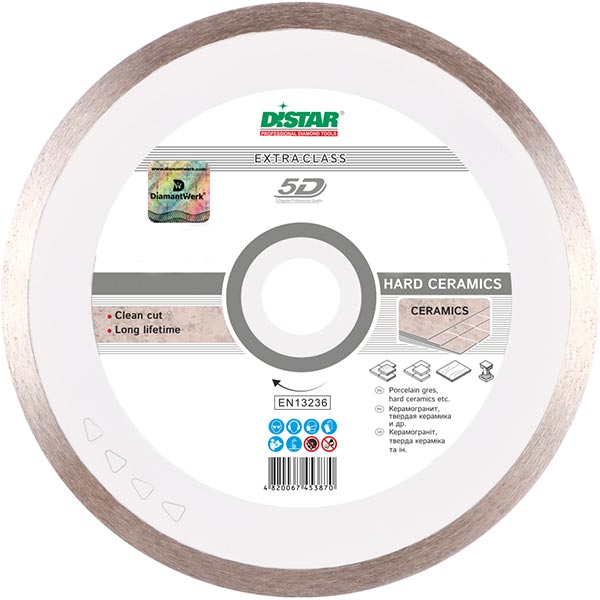 Диск алмазний відрізний Distar 1A1R Hard ceramics 230x1,6x25,4 кераміка, плитка, керамограніт 11120048017