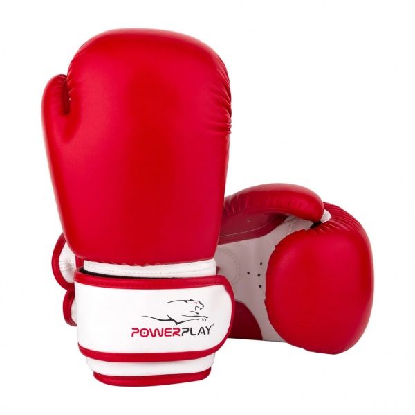 Боксерские перчатки PowerPlay р. 6 6oz 3004JR_6oz белый с красным