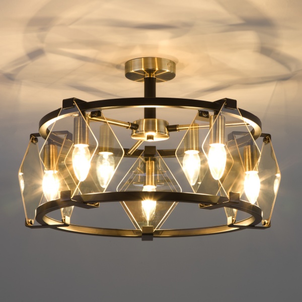 Люстра потолочная Strotskis Aragon 5x60 Вт E14 бронза/черный 60116/5 (чорний) 