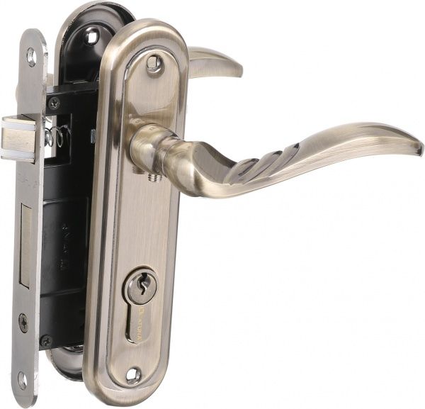 Замок врізний з ручками Heily AB PZ 62 мм стара бронза