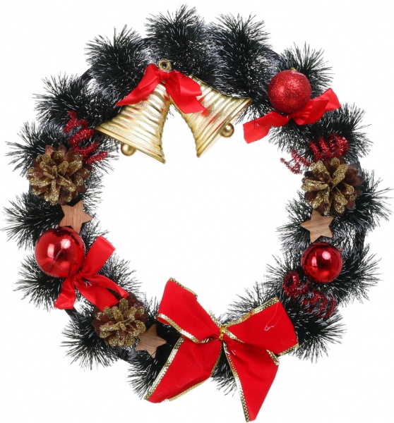 Вінок різдвяний з прикрасами колір в асортименті d370 мм 