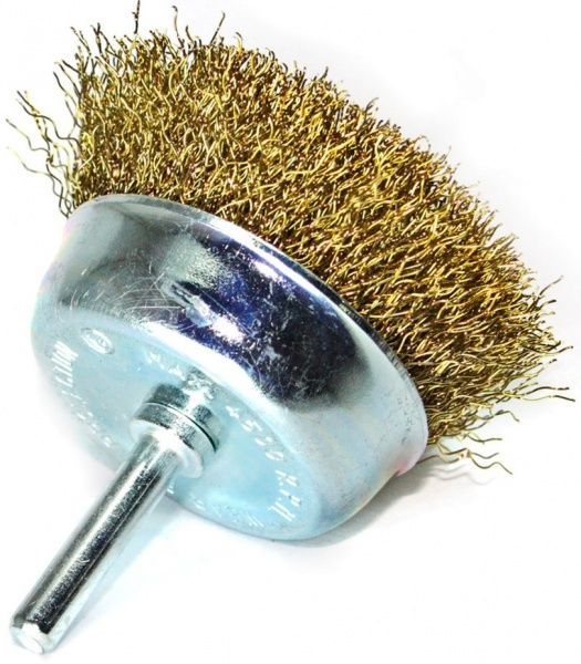 Щітка чашкова дріт 75мм, витий (рифлений) хвост.6мм d0,3 об/хв 4500 стальний дріт S&R 136630075