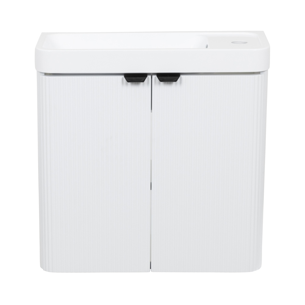 Тумба підвісна Aqua Rodos FROST MINІ (WHITE-MATT-PVC) з умивальником BAR-WC 50 см