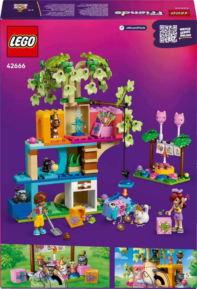 Конструктор LEGO Friends День народження кота і будинок на дереві 42666