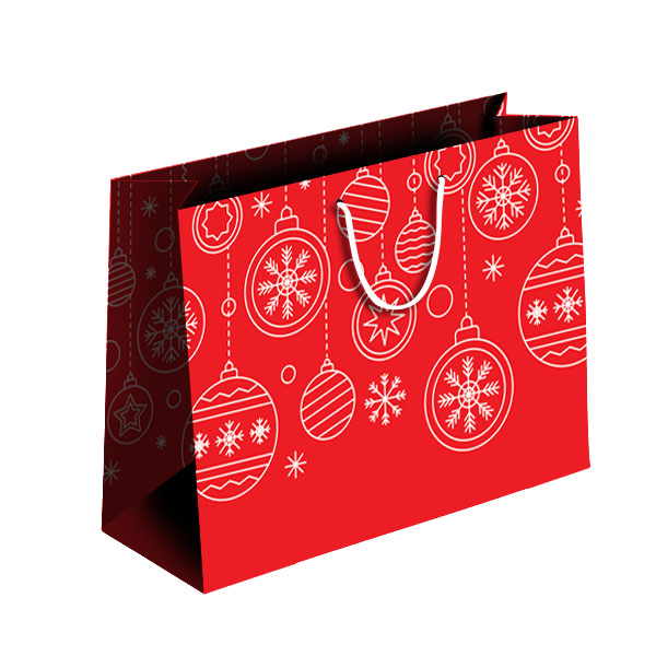 Пакет подарунковий Новий рік 350х475х150 мм червоний ПБС