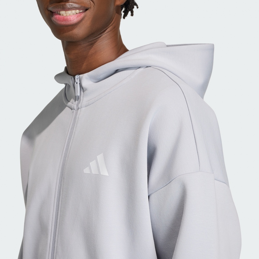Джемпер Adidas M FI SL FZ HALSIL KD7662 р.XL блакитний