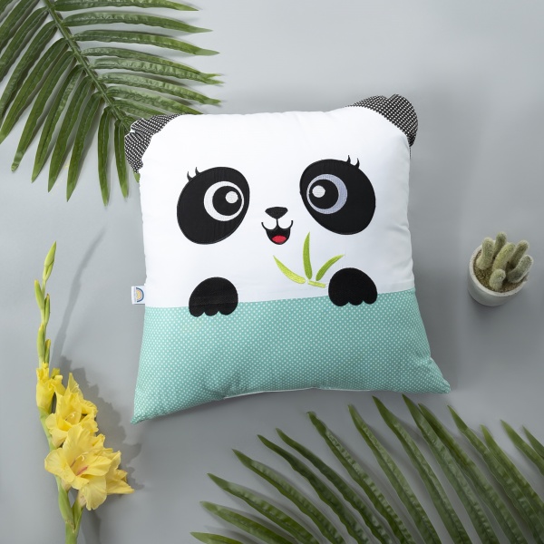 Подушка игрушка Панда 45x45 см мятный IDEIA 