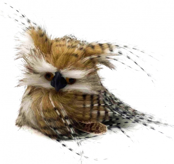 Декорація Dalian Everglory сова з пір'ям 14 см коричневий LX2021-0039