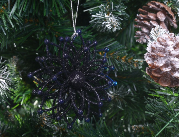 Декорация Снежинка Молекула 3д d 12 см черный 1 шт. 